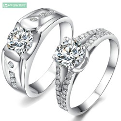 Nhẫn đôi Bạc Hiểu Minh NC358 - Tình yêu vĩnh cửu