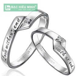 Nhẫn đôi Bạc Hiểu Minh NC090 - Yêu mãi thôi