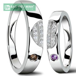 Nhẫn đôi Bạc Hiểu Minh NC276 - Chúng ta là một đôi em nhé