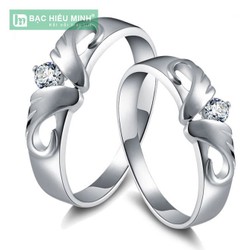 Nhẫn đôi Bạc Hiểu Minh NC238 - Đơm hoa