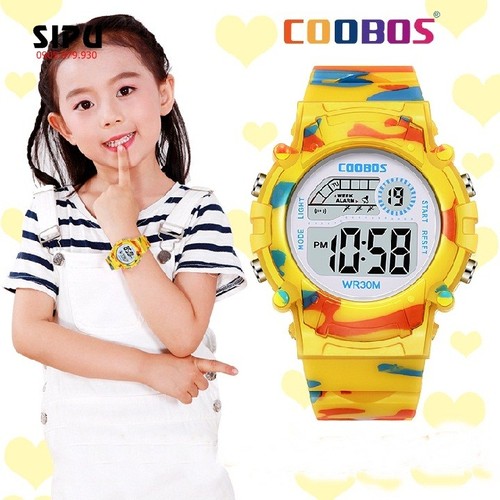 [Miễn phí ship 10k - được xem hàng] đồng hồ trẻ em - đồng hồ bé trai bé gái coobos 1015- đèn led 7 màu nhiều chức năng - có sỉ sll