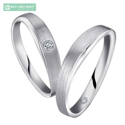Nhẫn đôi Bạc Hiểu Minh NC426 Sánh Bước Bên Nhau