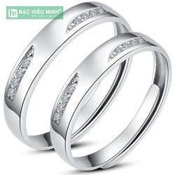 Nhẫn đôi Bạc Hiểu Minh NC359 Đôi Bờ Tình Yêu