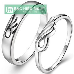 Nhẫn đôi Bạc Hiểu Minh NC296 -Thiên thần tình yêu