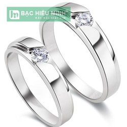 Nhẫn đôi Bạc Hiểu Minh NC086 - Mãi mãi tình yêu