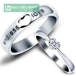 Nhẫn đôi Bạc Hiểu Minh NC135 cầu hôn (Bạc)