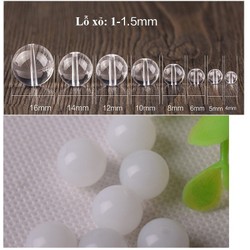 0.5kg Hạt đá thủy tinh màu trắng gạo đủ size 4-6-8-10-12mm – trắng gạo