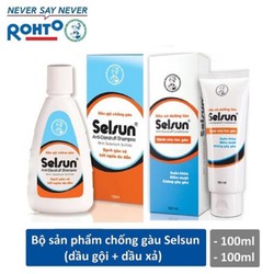 Bộ sản phẩm chống gàu Selsun – Dầu gội chống gàu Selsun 100ml + Dầu xả dưỡng tóc Selsun 100ml – RMV-S-PACK5