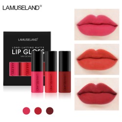 [CHÍNH HÃNG] Set 3 son kem lì LAMUSELAND chống nước lâu trôi màu hot hit son lì son môi đẹp son nội địa Trung