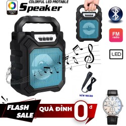 [ Tặng đồng hồ đeo tay ]LOA XÁCH TAY BLUETOOTH HÁT KARAOKE KÈM MICRO