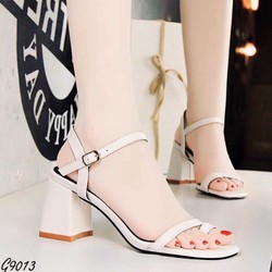 Giày cao gót Sandal Cao Gót Quai Gài Da Cao Cấp Nữ Đế Vuông Cao 7p Citas CTG9013