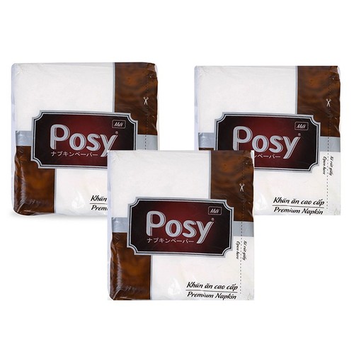 Combo 3 Khăn giấy vuông Posy 100 tờ