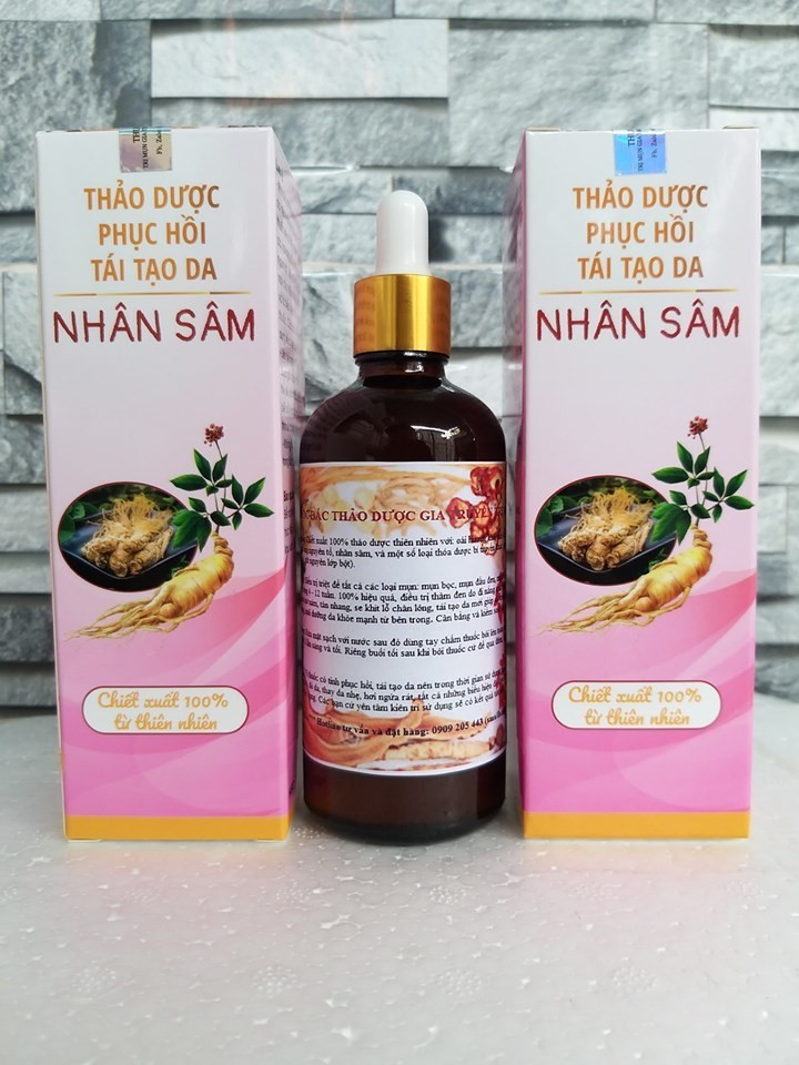 thuốc bắc trị mụn gia truyền & tái tạo da nhân sâm 100ml