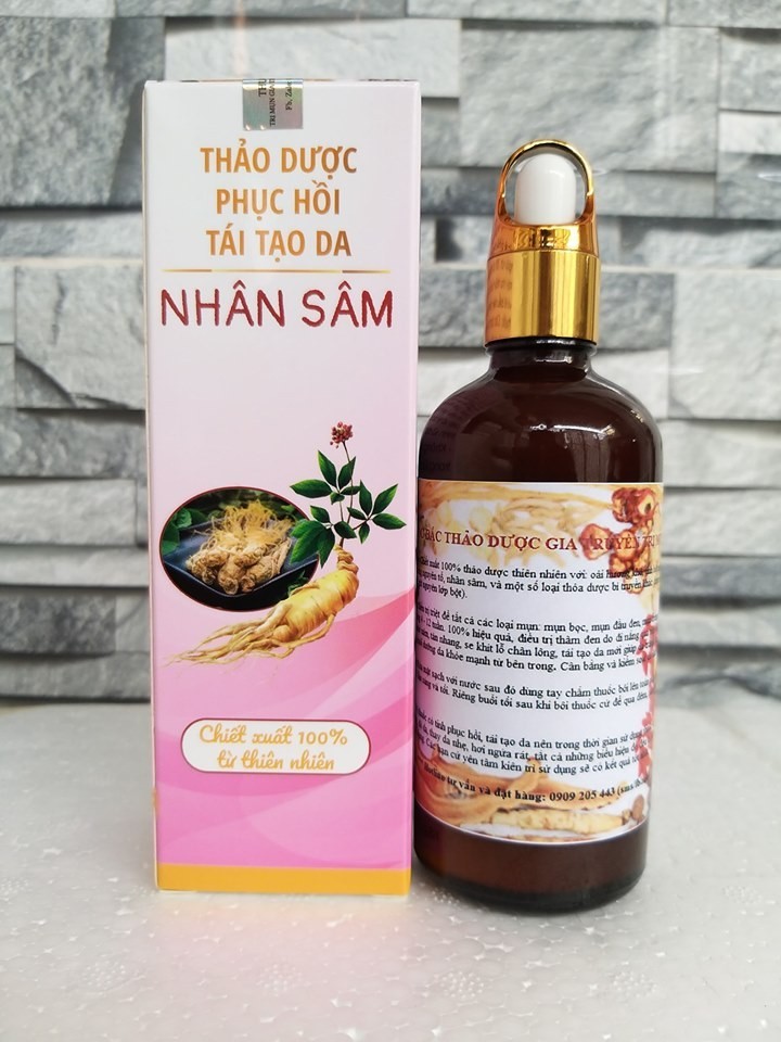 thuốc bắc trị mụn gia truyền & tái tạo da nhân sâm 100ml