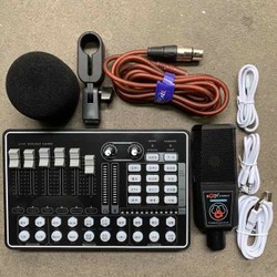 Bộ Mic Thu Âm Livestream ALC 280- Sond card H9 kèm dây live lấy nhạc