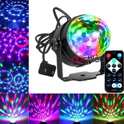 Đèn LED vũ trường xoay 7 màu cảm ứng nhạc mini có remote điều chỉnh, đèn sân khấu - 019