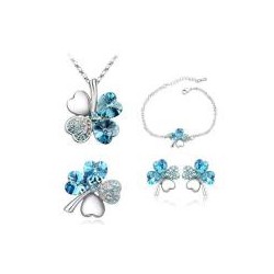 Bộ Trang Sức Cỏ 4 Lá May Mắn - Phong Cách Hàn Quốc - Xanh Da Trời Bộ Trang Sức Cỏ 4 Lá May Mắn - Phong Cách Hàn Quốc - Xanh Da Trời