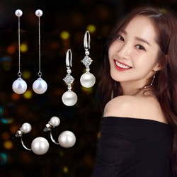 Bông tai đính ngọc trai siêu sang, quý phái quà tặng yêu thương, bông tai ngọc trai, khuyên tai, tòn ten bạc nữ