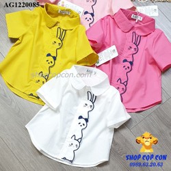 28-42kg. Áo sơ mi bé gái thêu thỏ và gấu – AG1220085