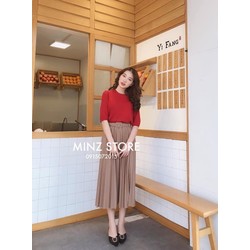 Chân Váy Xếp Ly Dài - Chân Váy Xếp Ly Dáng Dài Sang Chảnh Kèm Đai