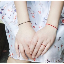 Vòng dây chỉ đỏ phối bi bạc 3mm nữ tính thời trang - Ngọc Quý Gemstones