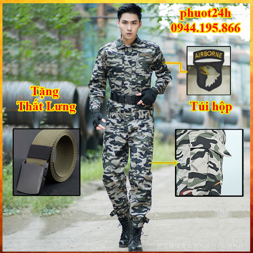 Bộ Quần Áo Lính Mỹ Ngụy Us Army Túi Hộp - Quanaolinh3