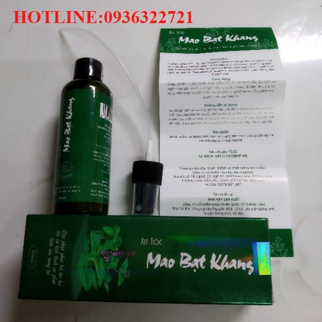 Tinh dầu Haco: Xịt tóc Mao Bạt Khang - XTMBK