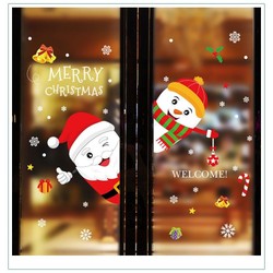 Decal 2 Mặt Trang Trí Noel Ông Già Noel Và Người Tuyết 3