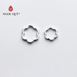 Hoa 6 cánh bạc lồng hạt xỏ ngang – Ngọc Qúy Gemstones – B0243-1-B-B