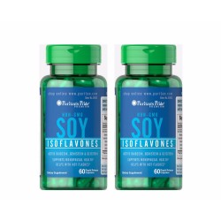 Combo 2 lọ uống nội tiết tố nữ từ mầm đậu nành 60 viên - Soy Isoflavones 750 mg - Puritan Pride Mỹ