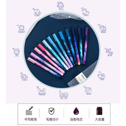 Bút bi nước 12 cung hoàng đạo kèm 20 ngòi bút