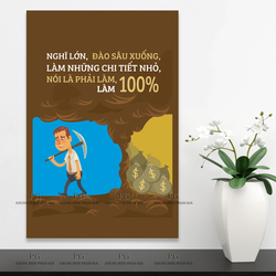 Tranh Treo Canvas Tạo Động Lực Trong Cuộc Sống Nghĩ Lớn, Đào Sâu Xuống, Làm Những Chi Tiết Nhỏ, Nói Là Phải Làm, Làm 100- Khung Hình Phạm Gia PGVP1498 Tranh Treo Canvas Tạo Động Lực Trong Cuộc Sống Nghĩ Lớn, Đào Sâu Xuống, Làm Những Chi Tiết Nhỏ, Nói Là Phải Làm, Làm 100- Khung Hình Phạm Gia PGVP1498