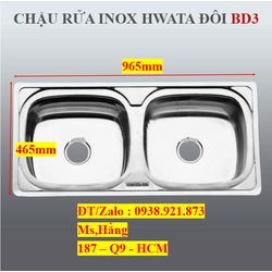 Chậu rửa chén Hwata 2 hộc BD3