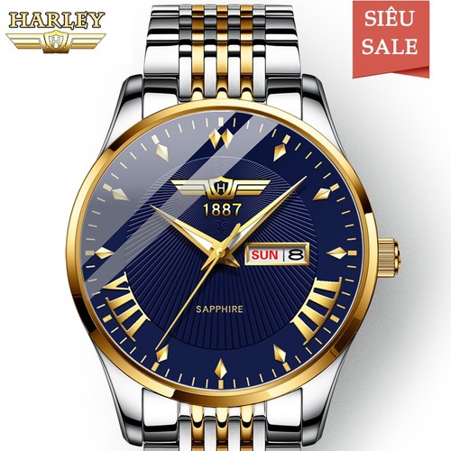 Đồng hồ Nam HARLEY SAPPHIRE - Thiết Kế Đậm Chất USA - Dây Thép Đúc Đặc Cao Cấp