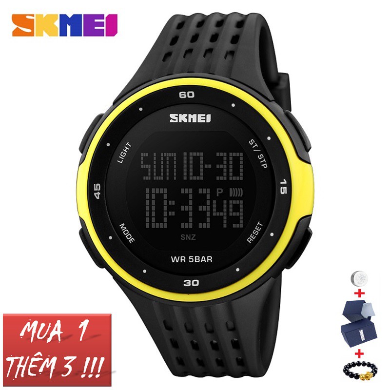 Đồng hồ nam Skmei 1219 dây cao su kiểu dáng men sport quân sự - 1031665449 5