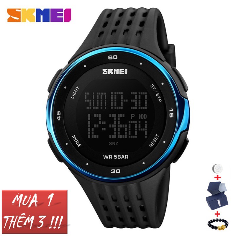 Đồng hồ nam Skmei 1219 dây cao su kiểu dáng men sport quân sự - 1031665449 2