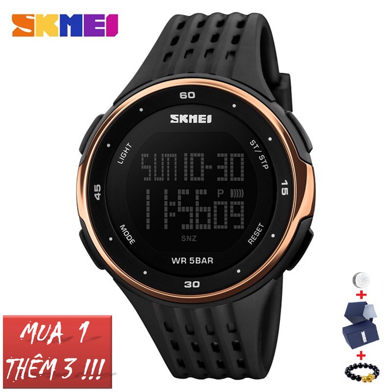 Đồng hồ nam Skmei 1219 dây cao su kiểu dáng men sport quân sự - 1031665449 3
