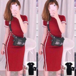 đầm ôm body sọc trắng gợi cảm