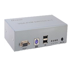 BỘ Chia Tín Hiệu KVM 4 CPU Tới 1 Màn Hình VGA DTECH DT-7017