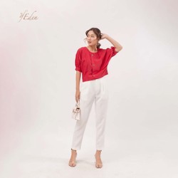 Áo Kiểu Thời Trang Eden Tay Cánh Dơi Phối Nút - ASM068