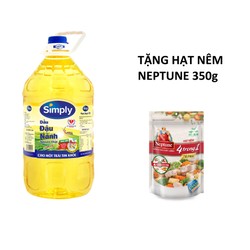 Dầu Ăn Simply Đậu Nành 5L + Tặng 1 Gói Hạt Nêm Neptune Vị Heo 350Gr