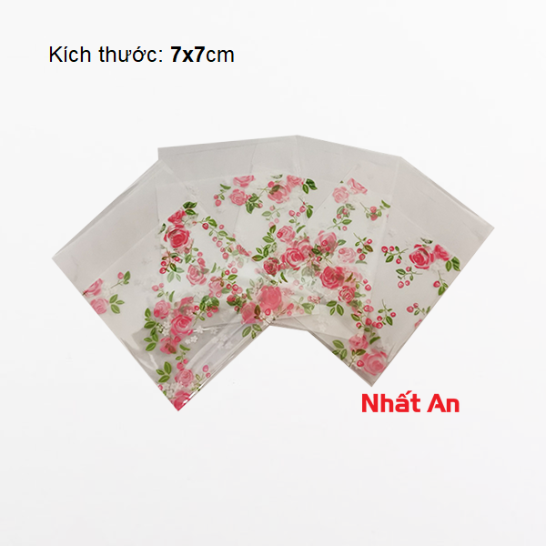 Hình ảnh Túi dán hoa hồng 7x7cm - 100 cái