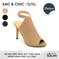 { Tặng kèm 1 mặt nạ Vedete + 1 Kotex } Bốt Cao BC-2 Gót 10 Phân Hở Gót Và Mũi Sang Chảnh Sac & Chic – BC-2