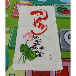 tranh thêu sẵn chữ tâm