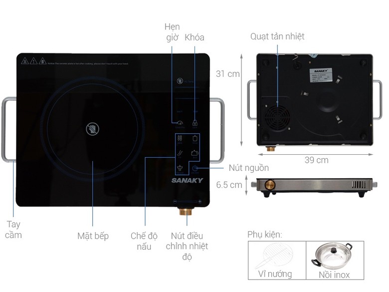 Thông số kỹ thuật Bếp hồng ngoại Sanaky SNK-2524HGN