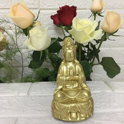 Tượng Quan Âm sơn đồng cao 13.5 cm Tượng Quan Âm sơn đồng cao 13.5 cm
