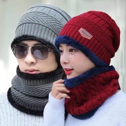 Set Khăn Mũ Len Cho Nam Nữ Siêu Tiện Lợi