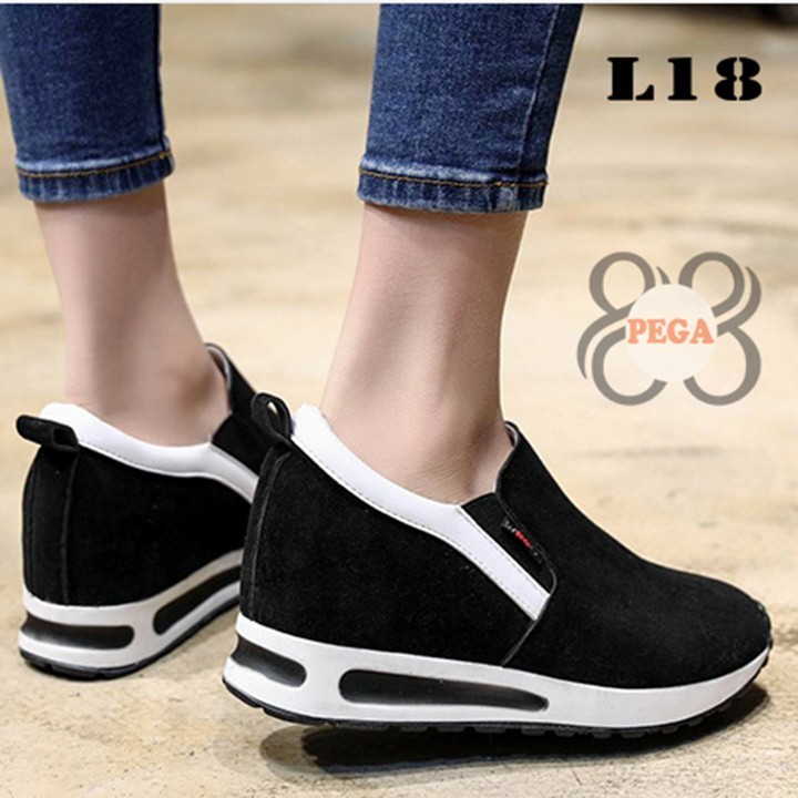 Giày Slip On Da Lộn Độn Đế 7cm sành điệu L18 2