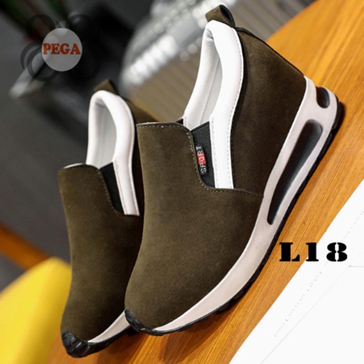Giày Slip On Da Lộn Độn Đế 7cm sành điệu L18 9