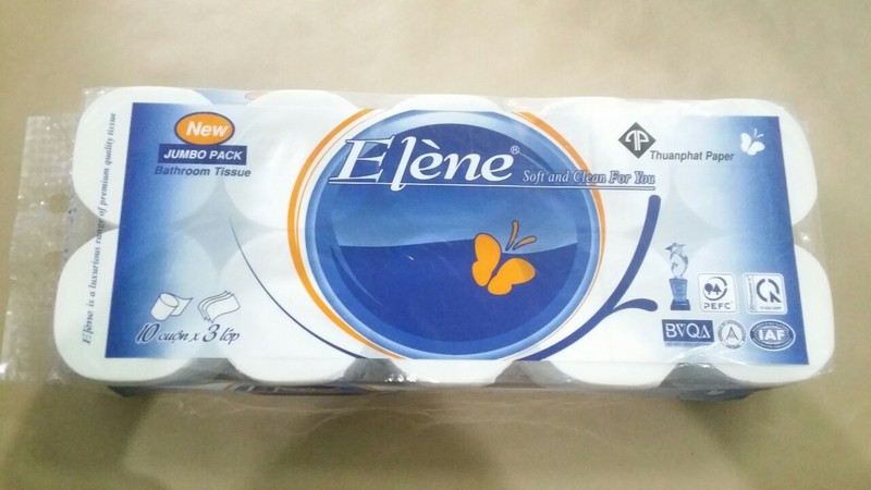 Giấy vệ sinh Elene xanh 10 cuộn 3 lớp không lõi